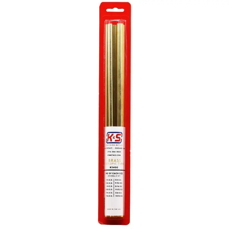 K & S Metals - Round Brass Telescopic Tubing Assortment Small 1