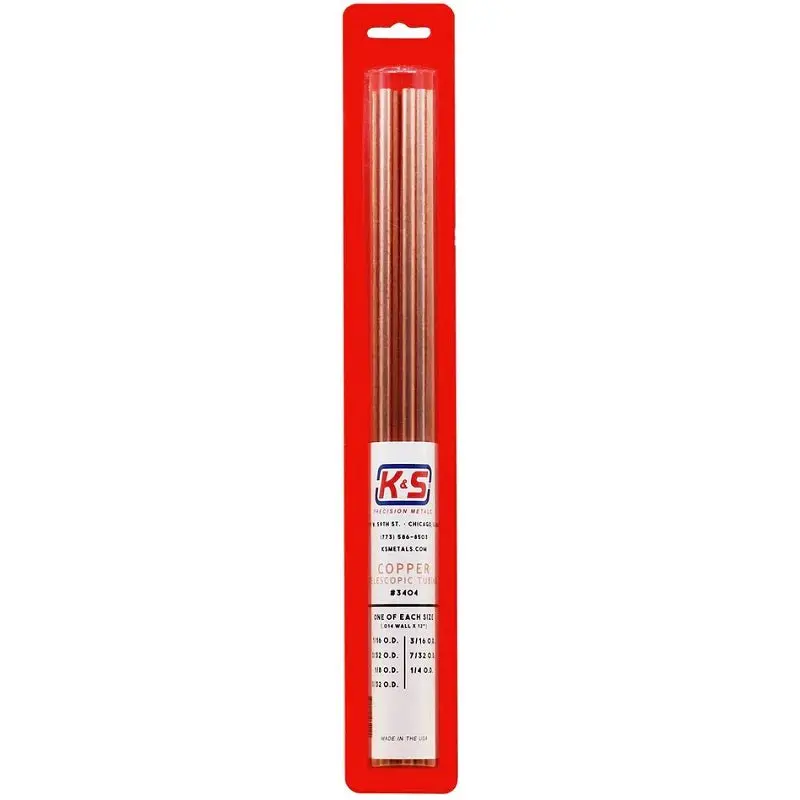 K & S Metals - Round Copper Telescopic Tubing Assortment 1