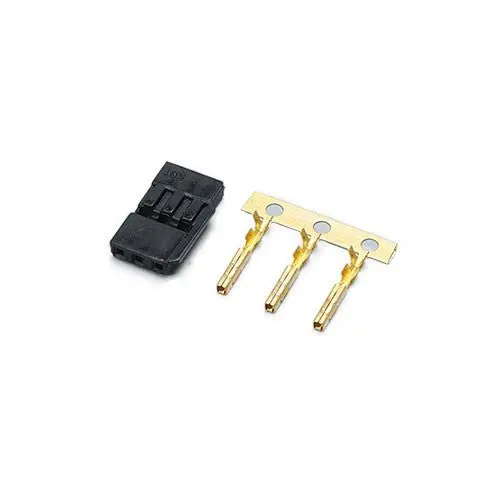 Ko Propo - Servo Connector Plug Set With Gold Pins (Black) 1
