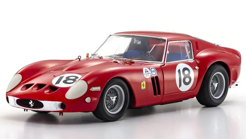 Kyosho - 1/18 Ferrari 250Gt0 1963 Daytona 3H #18 (Red) Diecast Model 1