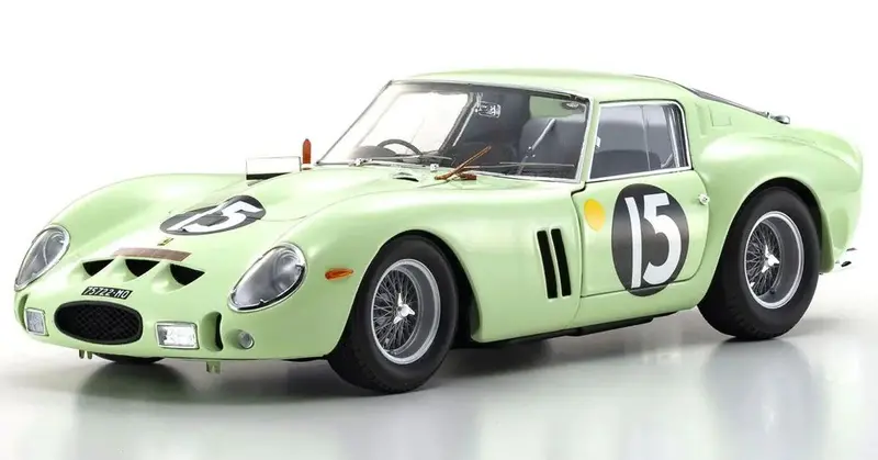 Kyosho - 1/18 Ferrari 250Gto 1962 Good Wood #15 (Light Green) Diecast Model 1