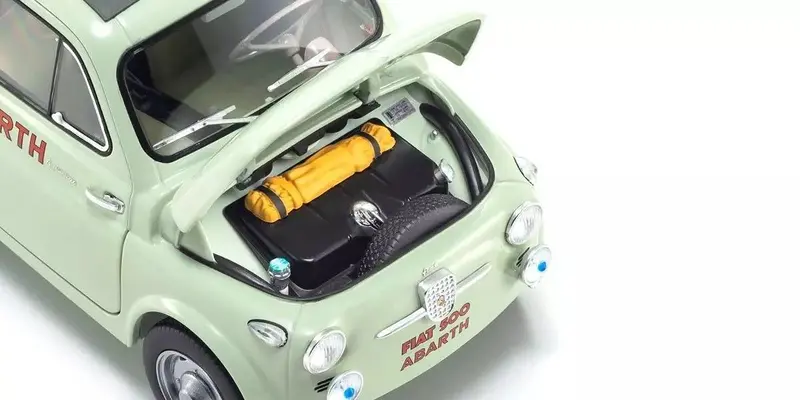 Kyosho - 1/18 Fiat Nuova 500 Elaborazione Abarth Record Green Celeste Diecast Model 1