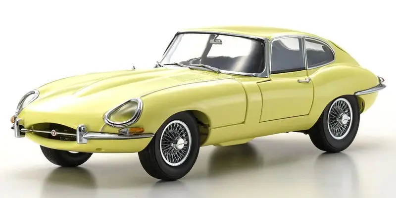 Kyosho - 1/18 Jaguar E-Type (Pale Primrose) Diecast Model 1