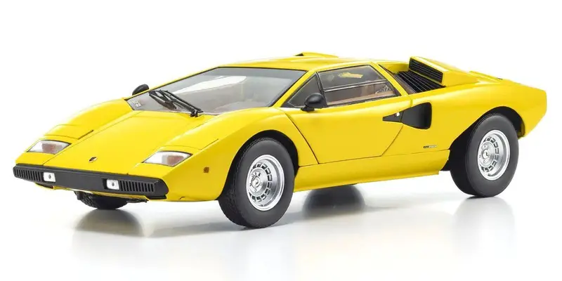 Kyosho - 1/18 Lamborghini Countach Lp400 (Yellow) Diecast Model 1
