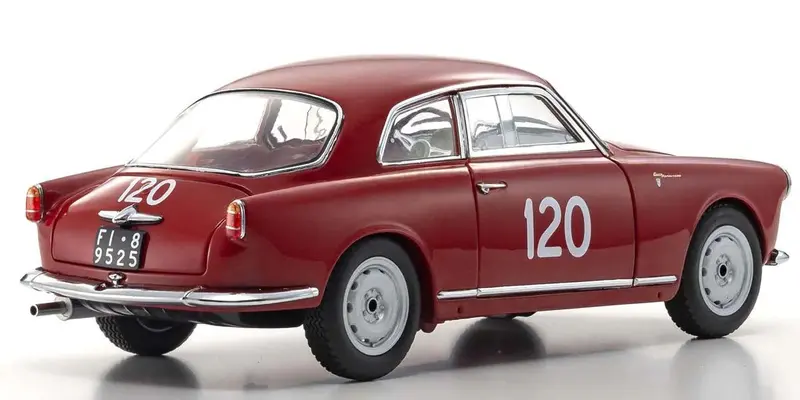 Kyosho - 1/18 Scale Alfa Romeo Giulietta Sv Mille Miglia 1956 #120 Model Diecast Car 2