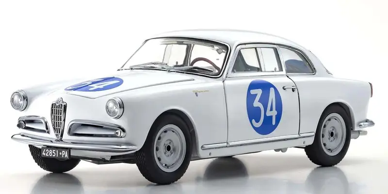 Kyosho - 1/18 Scale Alfa Romeo Giulietta Sv Targa Florio #34 Model Diecast Car 1