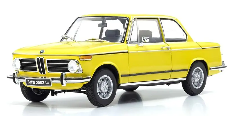 Kyosho - 1/18 Scale Bmw 2002 Tii Yellow Model Diecast Car 1