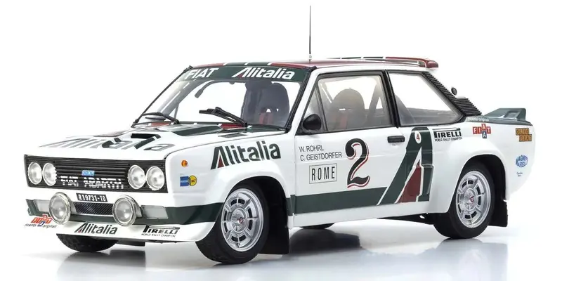Kyosho - 1/18 Scale Fiat 131 Abarth 1978 Monte Carlo #2 Model Diecast Car 1