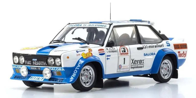 Kyosho - 1/18 Scale Fiat 131 Abarth 1980 1000 Lake #1 Model Diecast Car 1