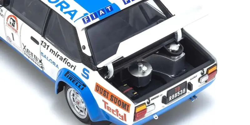 Kyosho - 1/18 Scale Fiat 131 Abarth 1980 1000 Lake #1 Model Diecast Car 2