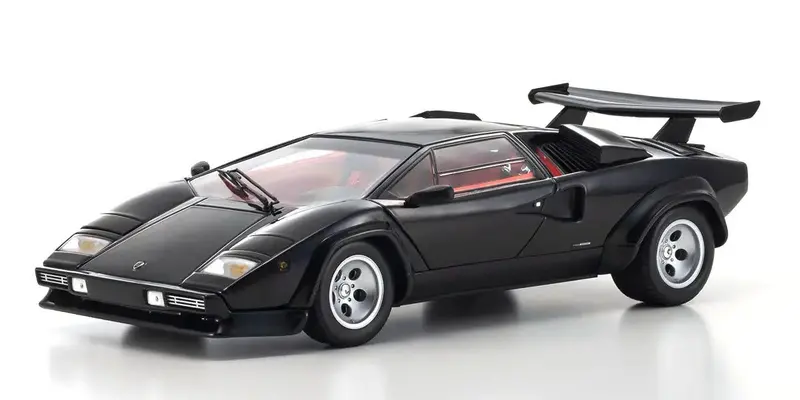 Kyosho - 1/18 Scale Lamborghini Countach Lp5000 Quattrovalvole Black Model Diecast Car 1