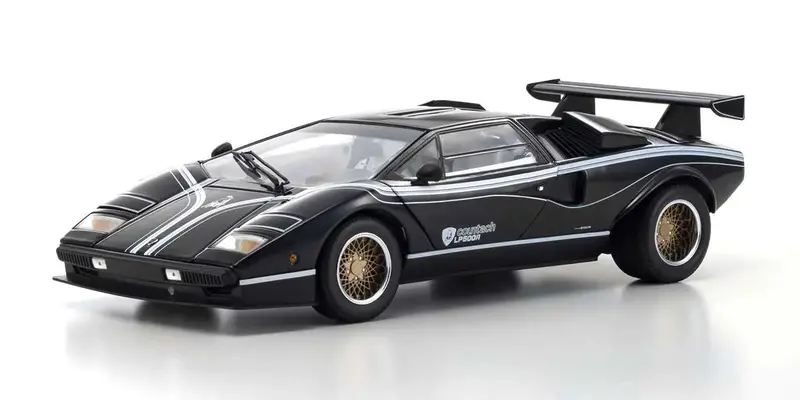 Kyosho - 1/18 Scale Lamborghini Countach Lp500r Black Model Diecast Car 1