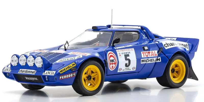 Kyosho - 1/18 Scale Lancia Stratos Hf 1976 Tour De Corse #5 Die Cast Car 1