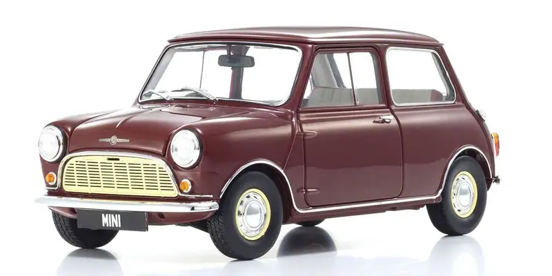 Kyosho - 1/18 Scale Morris Mini Minor Cherry Red Model Diecast Car 1