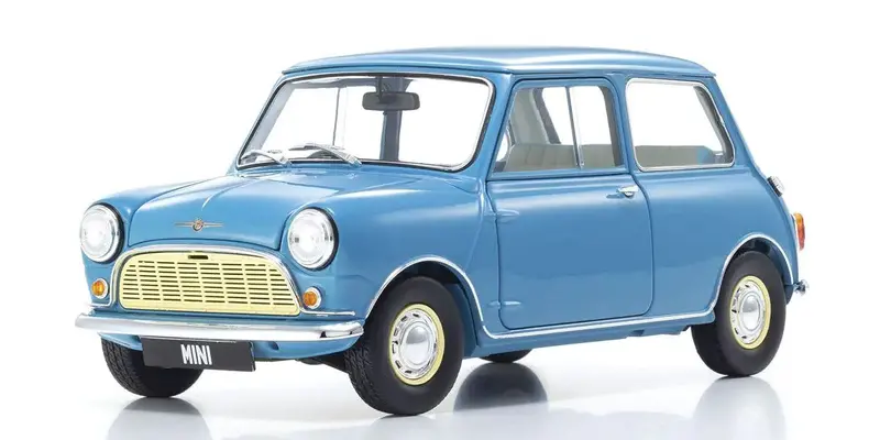 Kyosho - 1/18 Scale Morris Mini Minor Clipper Blue Model Diecast Car 1