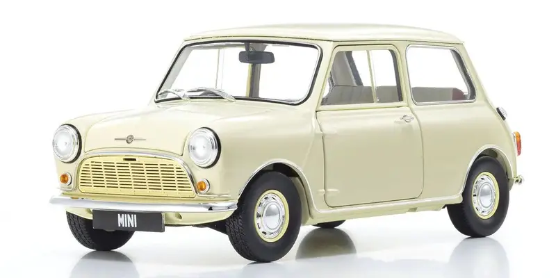 Kyosho - 1/18 Scale Morris Mini Minor Old English White Model Diecast Car 1