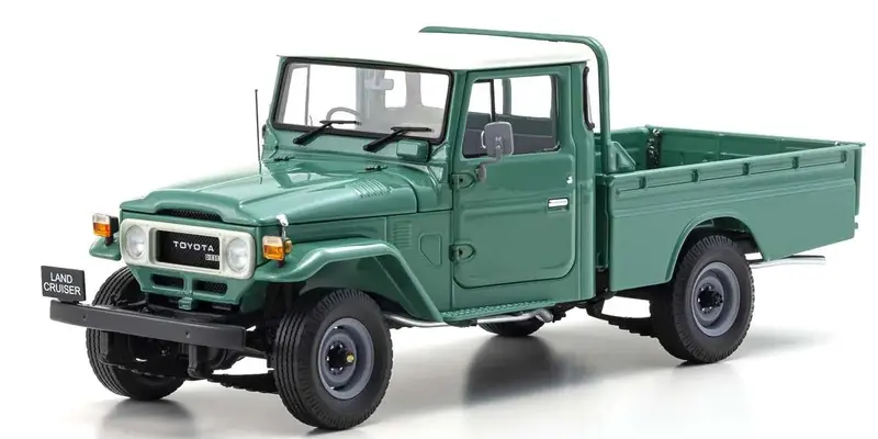 Kyosho - 1/18 Scale Toyota Land Cruiser 40 Pickup Fashion Green Model Diecast Car 1