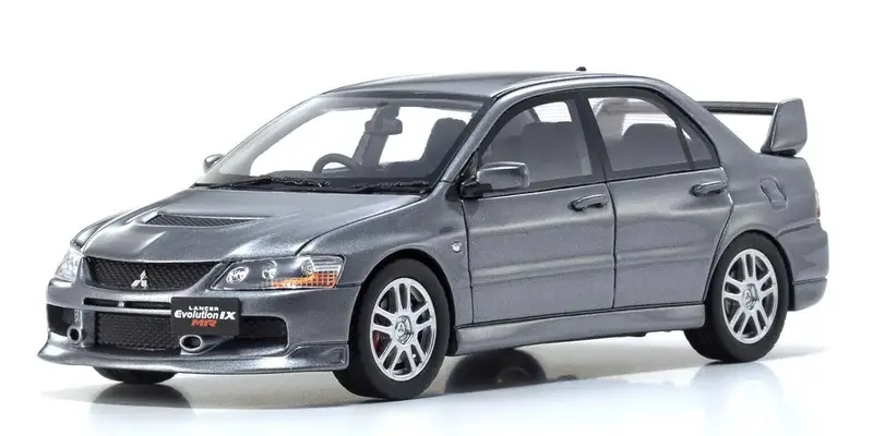 Kyosho - 1/43 Scale Mitsubishi Lancer Evolution Ix Mr, Gray Diecast Car 1