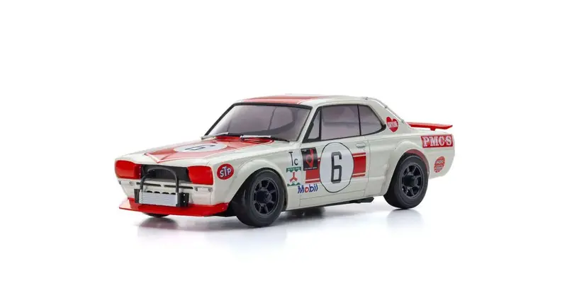 Kyosho - 1972 Nissan Skyline White/Red 2000Gt-R (Kpgc10) Racing #6  Auto Scale Body 1