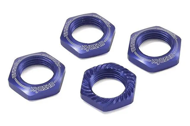 Kyosho - Blue 17Mm Serrated Wheel Nut (4Pcs) 1