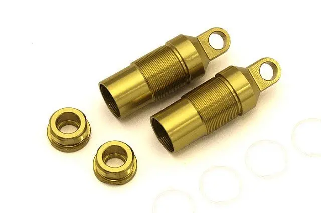 Kyosho - Front Shock Case, Gold, Optima 1