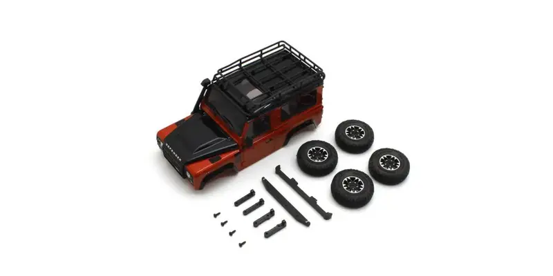 Kyosho - Mx-01 Land Rover Defender 90 Adventure Phoenix Orange / Santorini Black Body Set 1