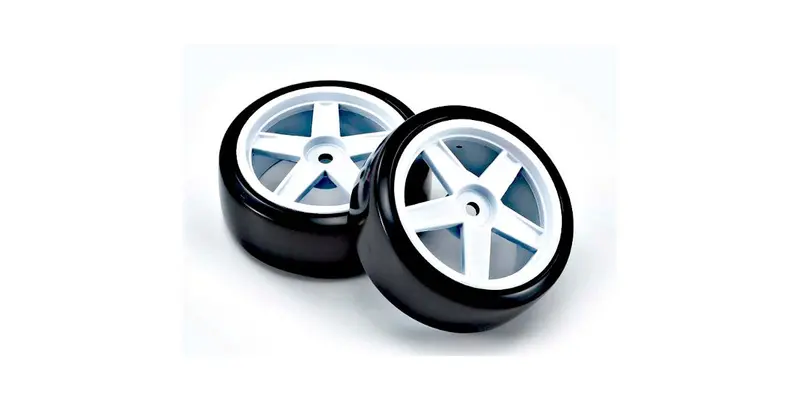 Kyosho - Premounted Drift Tire, 5-Spoke White, 2Pcs 1