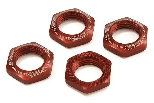 Kyosho - Red 17Mm Serrated Wheel Nut (4Pcs) 1