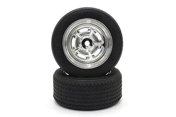 Kyosho - Vintage Tc Tire, Medium Compound, Mounted On Chrome Plated Rostyle Wheels For Fz02, 2Pcs) 1