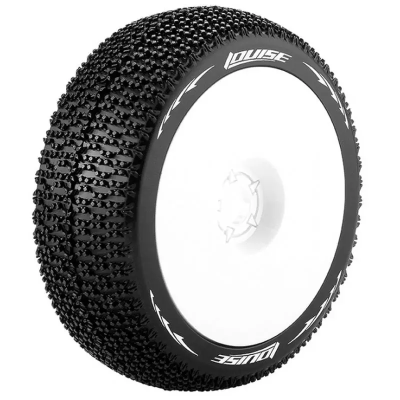 Louise R/C - B-Maglev 1/8 Buggy Soft Front/Rear, 17Mm Hex, Mounted On White Rim 1