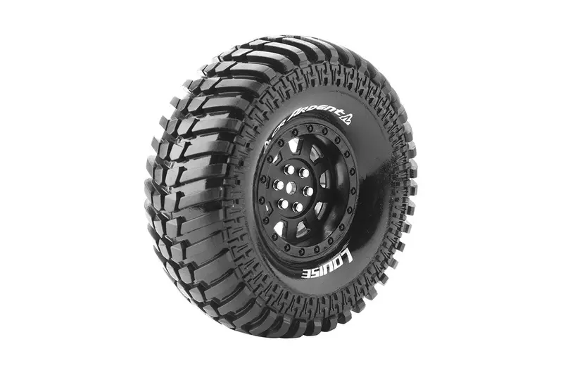 Louise R/C - Cr-Ardent 1/10 1.9" Crawler Tires, 12Mm Hex, Super Soft, Mounted On Black Rim, Front/Rear (2) 1