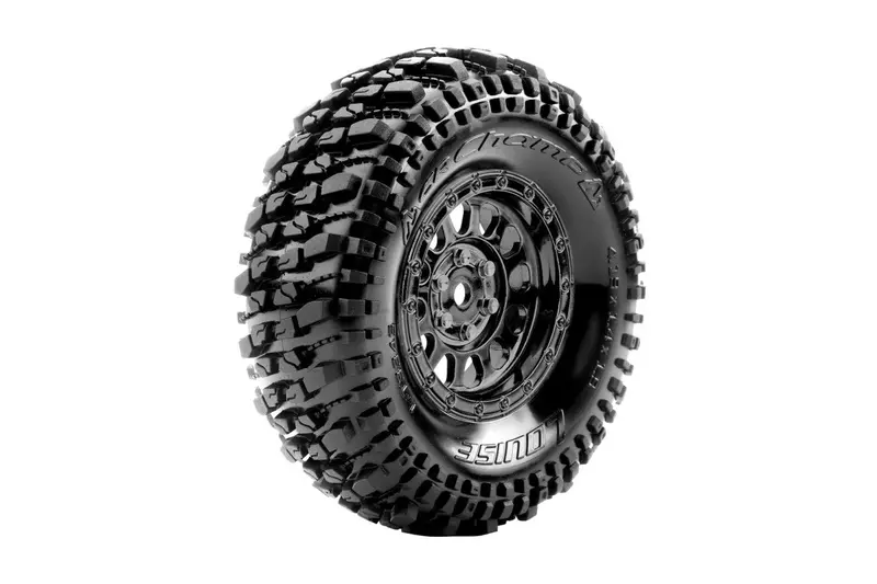 Louise R/C - Cr-Champ 1/10 1.9" Crawler Class 1 Tires, 12Mm Hex On Black Chrome Rim, Super Soft, Front/Rear (2) 1