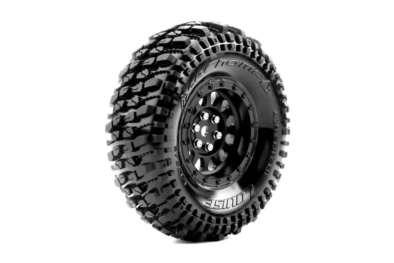 Louise R/C - Cr-Champ 1/10 1.9" Crawler Class 1 Tires, 12Mm Hex, Super Soft, Mounted On Black Rim, Front/Rear (2) 1