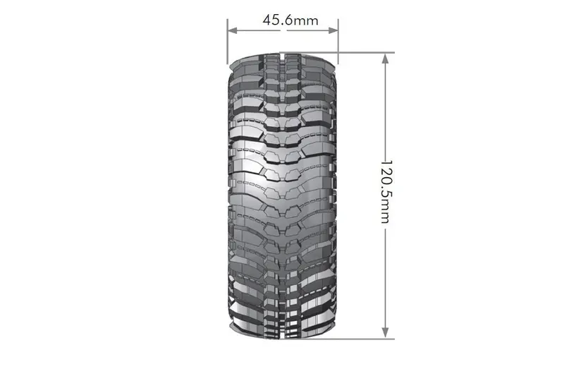 Louise R/C - Cr-Champ 1/10 1.9" Crawler Tires, 12Mm Hex, Super Soft, Mounted On Black Chrome Rim, Front/Rear (2) 2