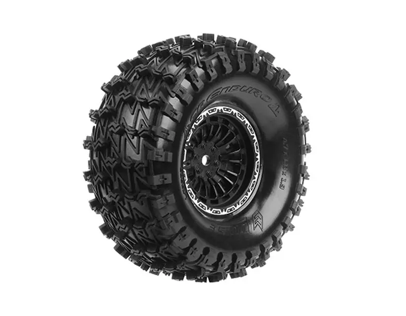 Louise R/C - Cr-Enduro 1/10 1.9" Crawler Tires, Super Soft, 12Mm Hex, Mounted On Black, (2) 1