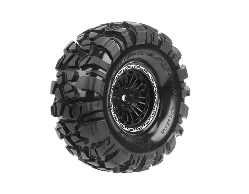 Louise R/C - Cr-Gravelstage 1/10 1.9" Crawler Tires, Super Soft, 12Mm Hex, Mounted On Black Rims, (2) 1