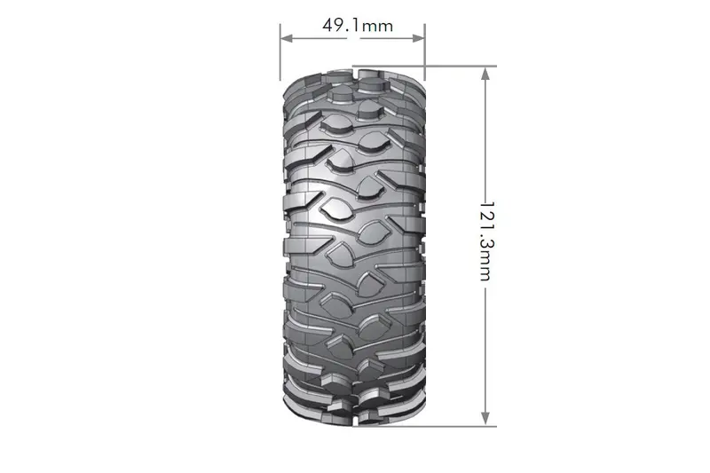 Louise R/C - Cr-Rowdy 1/10 1.9" Crawler Tires, 12Mm Hex, Super Soft, Mounted On Black Chrome Rim, Front/Rear (2) 2