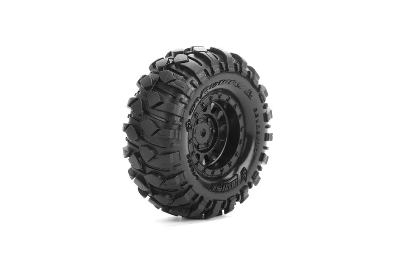 Louise R/C - Cr-Rowdy 1/18, 1/24 1.0" Crawler Tires, 7Mm Hex, Super Soft, Mounted On Black Rim, Front/Rear (2) 1