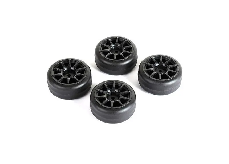 Louise R/C - Drift Tires + Wheels 10 Spoke Black +1Mm (4Pcs), Fits Lmx 1