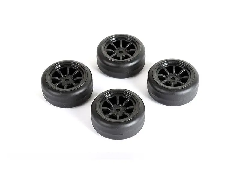 Louise R/C - Drift Tires + Wheels 8 Spoke Black +1Mm (4Pcs), Fits Lmx 1