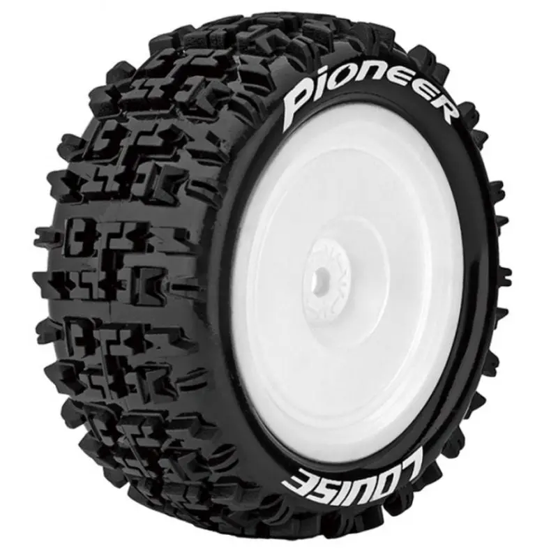 Louise R/C - E-Pioneer 1/10 4Wd Rear Buggy Tire, Soft, Mounted On White Rim, For Kyosho 12Mm Hex 1