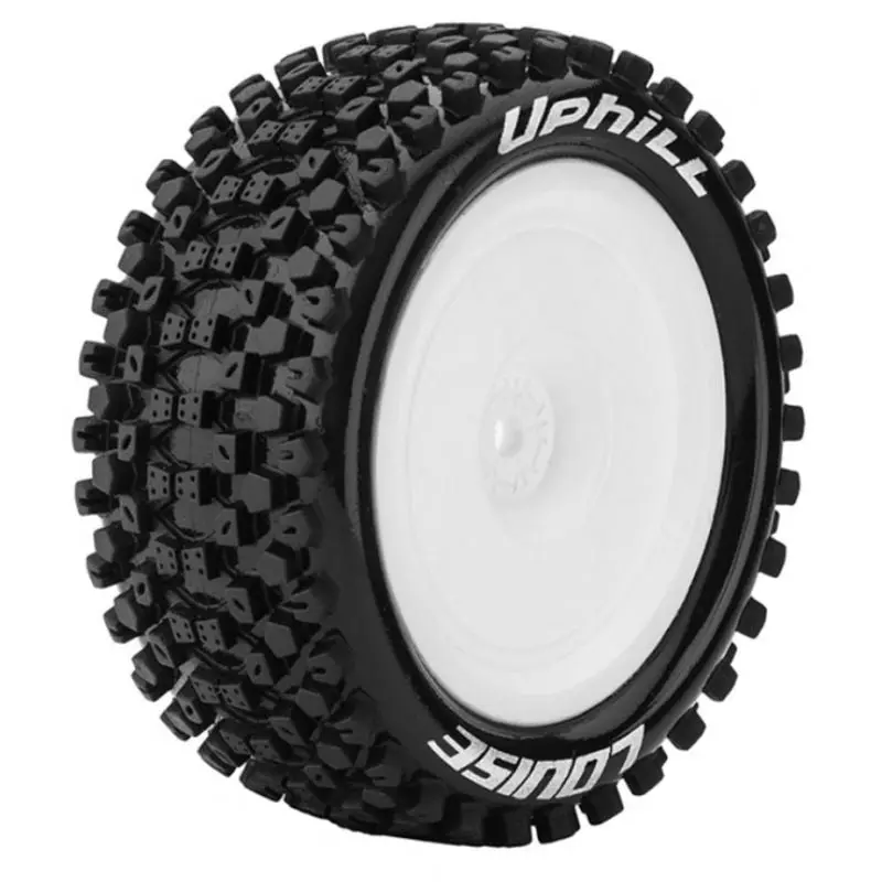 Louise R/C - E-Uphill 1/10 4Wd Rear Buggy Tire, Soft, Mounted On White Rim, For Kyosho 12Mm Hex 1