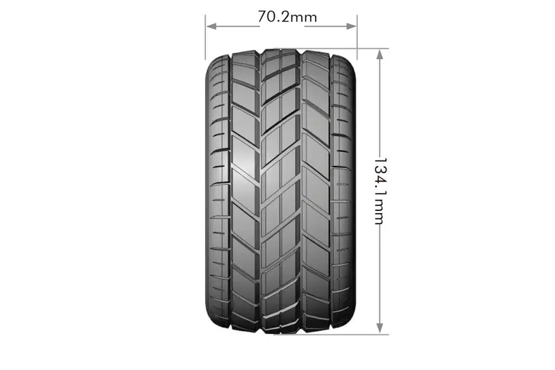 Louise R/C - Mft Mt-Rocket 1/10 Monster Truck Tires, 1/2" Offset, 17Mm Hex, Soft, Mounted On Black Rim (2) 2