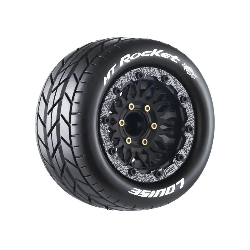 Louise R/C - Mft Mt-Rocket Soft 1/10 Monster Truck Tires, 12, 14, 17Mm Removable Hex, Fits Traxxas Maxx 1