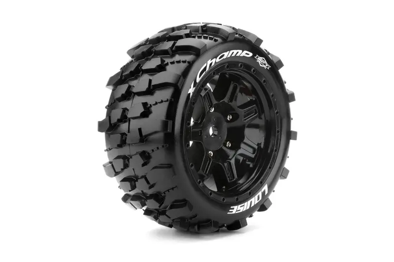 Louise R/C - Mft X-Champ Sport Monster Truck Tires, 24Mm Hex, Mounted On Black Rim (2), Fits Arrma Kraton 8S 1