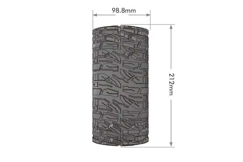 Louise R/C - Mft X-Mallet Sport Monster Truck Tires, 24Mm Hex, Mounted On Black Rim (2), Fits Arrma Kraton 8S 2