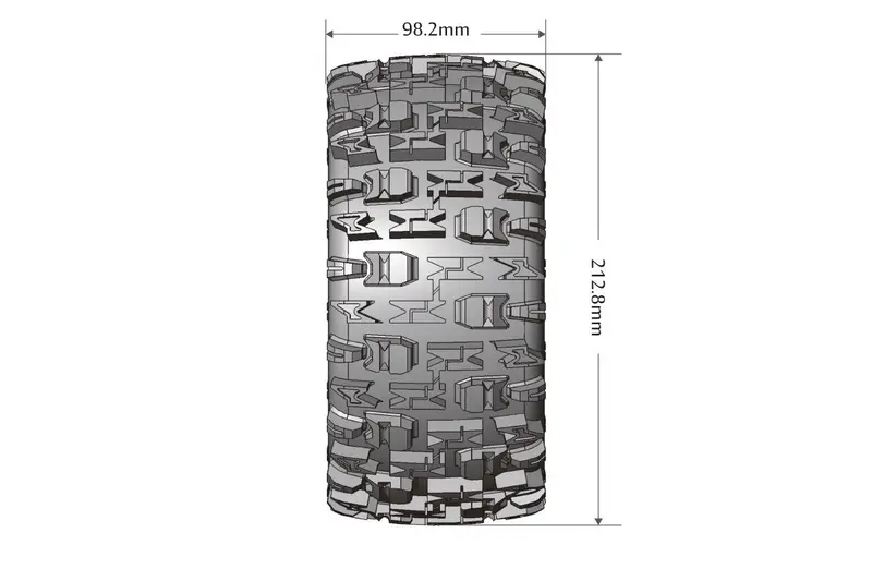 Louise R/C - Mft X-Pioneer Sport Monster Truck Tires, 24Mm Hex, Mounted On Black Rim (2), Fits X-Maxx 2