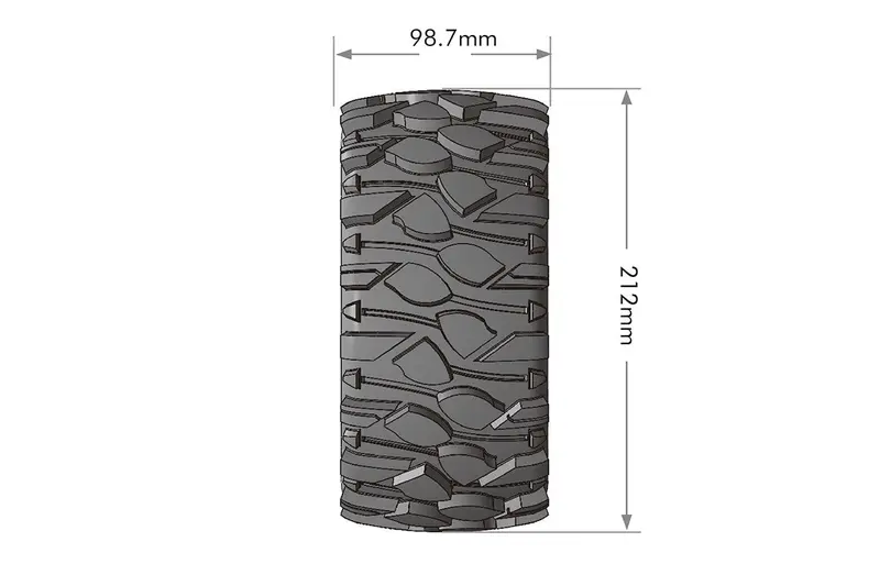 Louise R/C - Mft X-Rowdy Sport Monster Truck Tires, 24Mm Hex, Mounted On Black Rim (2), Fits X-Maxx 2