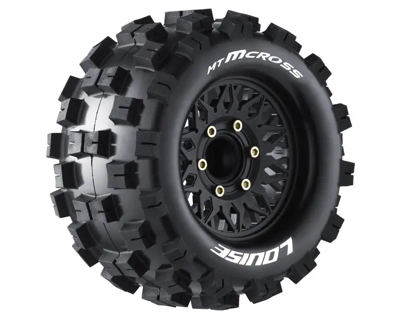Louise R/C - Mt-Mcross Soft, 1/10 Monster Truck Tires, 0 & 1/2 " Offset, 12, 14, 17Mm Removable Hex 1