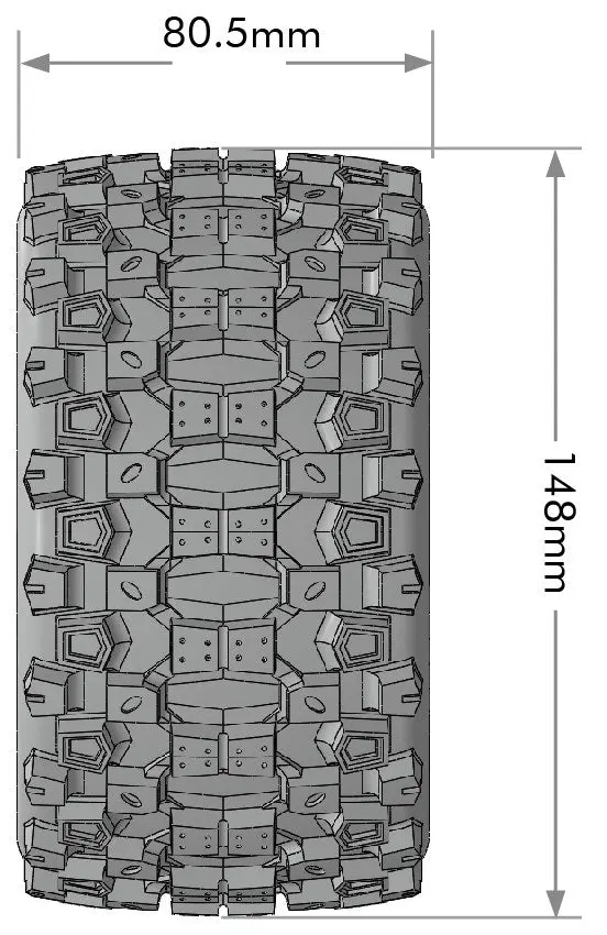 Louise R/C - Mt-Uphill Speed 1/8 Monster Truck Tires, 0" & 1/2" Offset, 17Mm Removable Hex On Black Rim, Soft (2) 2